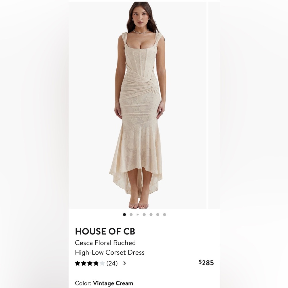 HOUSE OF CB
Cesca Floral Ruched
High-Low Corset Dress